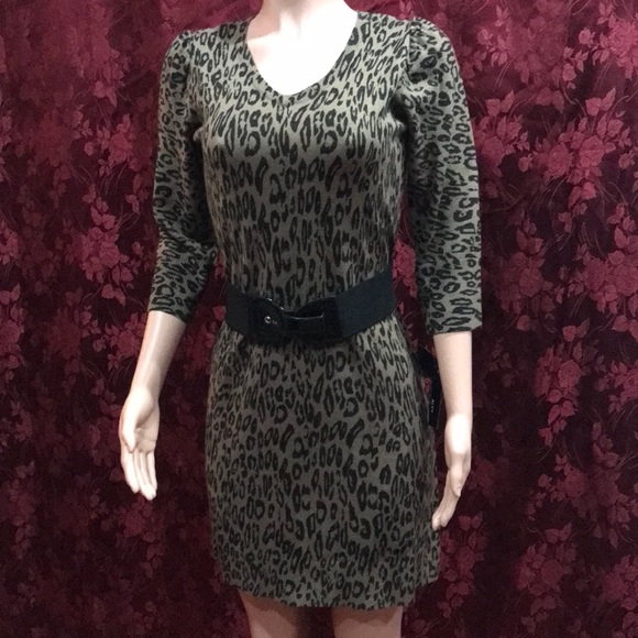 Alyx Dresses & Skirts - ALYX black and olive animal print mini dress.